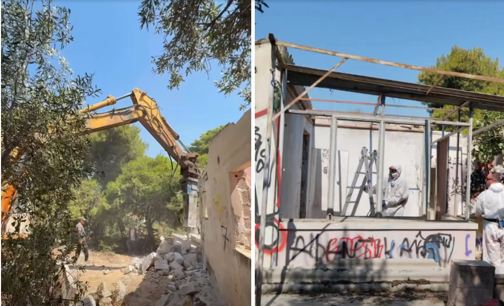 Συνεχίζονται οι κατεδαφίσεις αυθαιρέτων στο ρέμα της Πικροδάφνης στο Παλαιό Φάληρο (video)